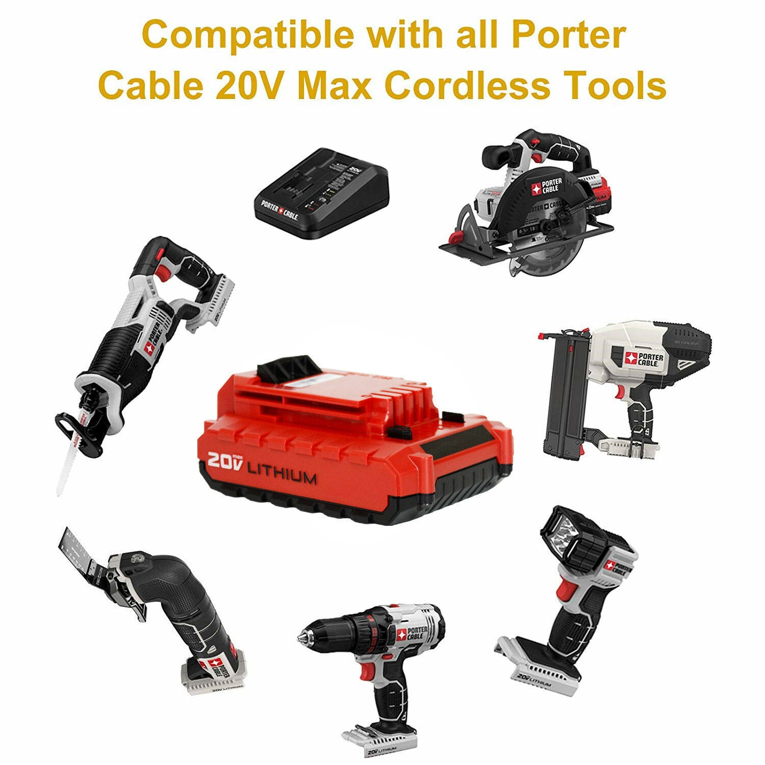 20V Battery for Porter Cable PCC680L PCC685L PCC710B PCC771B PCC790LA 20V Battery for Porter Cable PCC680L PCC685L PCC710B PCC771B PCC790LA